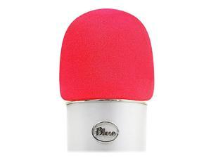 Foam Microphone Windscreen - Large Size Microphone Cover for Blue Yeti, Yeti Pro, MXL, Audio Technica and Other Large Microphones (Red)
