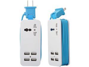 USB Power Strip 4 Port USB Charger Station 5V 21A1A 21W Travel Charging Strip Outlets 5ft Extension Power Supply Cord with Universal Flat Wall Plug 100V240V Input USB Power Sockets Blue USB Power Strip 4 Port USB Charger Station 5V 21A1A 21W Travel Charging Strip Outlets 5ft Extension Power Supply Cord with Universal Flat Wall Plug 100V240V Input USB Power Sockets Blue