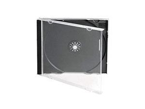 104 mm Standard Single Clear CD Jewel Case with Assembled Black Tray 50 Pack