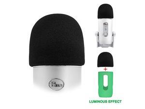 Microphone Windscreen Foam Mic Cover Pop Filter Windshield Protector for Blue Yeti Yeti Pro Condenser Microphones Moonwhite