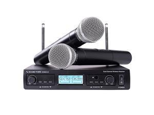 200Channel Professional UHF Wireless Microphone System with 2 Handheld Microphones for Church Business Meeting Outdoor Wedding and Karaoke