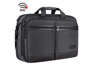 18 Laptop Bag Stylish Laptop Briefcase Fits Up to 173 Inch Expandable WaterRepellent Shoulder Messenger Bag Computer Bag with RFID Pockets for BusinessTravelSchoolCollegeMenWomenBlack