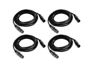 6.6ft MFL DMX Cable 3 Pin DMX XLR for Party Lights DJ Lighting （Pack of 4） 