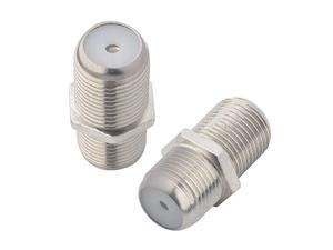 F-Type RF Coax Coaxial Barrel Connectors RG6 Extension Adapter F Female to Female Antenna Coupler Joiner Gender Changer Plug Connects for TV Antenna, Nickel Plated Pack of 2