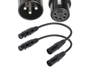 XLR Male 3 Pin to XLR Female 5 Pin DMX 512 Turnaround DMX Stage Light Cable by XLR3M to XLR5F Adaptor Cable 12inch 2Pack XLR Male 3 Pin to XLR Female 5 Pin DMX 512 Turnaround DMX Stage Light Cable by XLR3M to XLR5F Adaptor Cable 12inch 2Pack