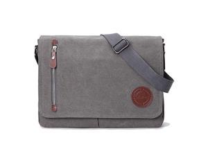 Canvas Satchel Messenger Bag for Men WomenTravel Shoulder bag 135quot Laptop Bags Bookbag Grey