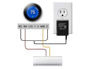 24V Thermostat Transformer AC 24V CWire Power Supply Adapter for HoneywellNestEmerson Sensi WiFi Smart Thermostat Ecobee3 Ecobee4 ThermostatUL Certified 164ft5m 24V Thermostat Transformer AC 24V CWire Power Supply Adapter for HoneywellNestEmerson Sensi WiFi Smart Thermostat Ecobee3 Ecobee4 ThermostatUL Certified 164ft5m