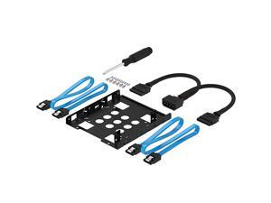 35Inch to x2 SSD 25Inch Internal Hard Drive Mounting Kit SATA and Power Cables Included BKHDCC
