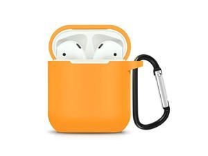 Compatible for AirPods Case with Keychain Shockproof Protective Premium Silicone Cover Skin for AirPods Charging Case 2 1 AirPods 1 Orange