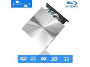 Blu Ray External 3D Drive Reader, USB C 3.0 and Type-C External Drive Bluray Optical CD DVD Drive for MacBook Windows Laptop Desktop PC Laptop Blu Ray External 3D Drive Reader, USB C 3.0 and Type-C External Drive Bluray Optical CD DVD Drive for MacBook Windows Laptop Desktop PC Laptop