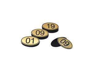 Engraved 30mm x 50mm Oval Table Numbers 150 Pubs Restaurants Clubs Gloden 1 to 50