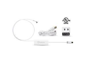 High Gain TV Antenna Amplifier Signal Booster with USB Power Supply Compatible with All NonAmplified Antenna 3ft Coaxial Cable 5ft USB Cable White High Gain TV Antenna Amplifier Signal Booster with USB Power Supply Compatible with All NonAmplified Antenna 3ft Coaxial Cable 5ft USB Cable White