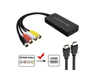 to HDMI Converter, PS2 HDMI Adapter, AV to HDMI Adapter Support 1080P, PAL/NTSC Compatible with WII, WII U, PS one, PS2, PS3, STB, Xbox, VHS, VCR, Blue-Ray DVD Players to HDMI Converter, PS2 HDMI Adapter, AV to HDMI Adapter Support 1080P, PAL/NTSC Compatible with WII, WII U, PS one, PS2, PS3, STB, Xbox, VHS, VCR, Blue-Ray DVD Players