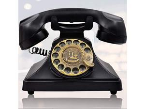 Rotary Dial Telephone Retro Old Fashioned Landline Phones with Classic Metal BellCorded Phone with Speaker and Redial Function for Home and DecorClassic Black Rotary Dial Telephone Retro Old Fashioned Landline Phones with Classic Metal BellCorded Phone with Speaker and Redial Function for Home and DecorClassic Black
