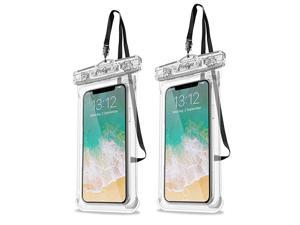 Universal Waterproof Case Cellphone Dry Bag Pouch for iPhone 11 Pro Max Xs Max XR XS X 8 7 6S Plus SE 2020 Galaxy S20 Ultra S10 S9 S8 +Note 10+ 9 Pixel 4 XL up to 69 2 Pack Clear