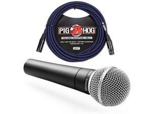 SM58 Cardioid Vocal Microphone Pig Hog Mic Cable 20ft XLR Bundle Blue SM58 Cardioid Vocal Microphone Pig Hog Mic Cable 20ft XLR Bundle Blue