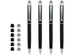 Stylus Pen 4 Pack Hybrid Mesh Fiber Tips Capacitive Stylus Ballpoint Pens for Touch Screens iPad iPhone Samsung Tablets Kindle with 6 Replaceable Mesh Fiber Tips 6 Rubber Tips Black Stylus Pen 4 Pack Hybrid Mesh Fiber Tips Capacitive Stylus Ballpoint Pens for Touch Screens iPad iPhone Samsung Tablets Kindle with 6 Replaceable Mesh Fiber Tips 6 Rubber Tips Black