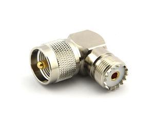 2PCS RF Coaxial Coax Adapter, UHF Male to Female Right Angle Adapter PL259 to SO239 90 Degree Jack Connector 2PCS RF Coaxial Coax Adapter, UHF Male to Female Right Angle Adapter PL259 to SO239 90 Degree Jack Connector