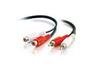 40468 Value Series RCA Stereo Audio Extension Cable Black 6 Feet 182 Meters