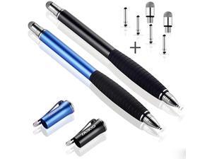 2nd Gen Universal Disc Stylus Pens 2Pcs 2 in 1 Precision Series for iPhone X88plus iPadiPad ProiPad Mini and All Touch Screen Devices Bundle with 6 Replacement TipsBlackBlue 2nd Gen Universal Disc Stylus Pens 2Pcs 2 in 1 Precision Series for iPhone X88plus iPadiPad ProiPad Mini and All Touch Screen Devices Bundle with 6 Replacement TipsBlackBlue