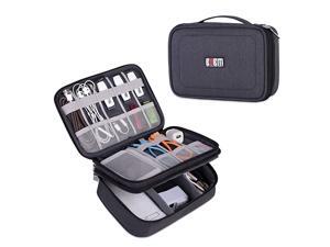 Electronic Organizer Double Layer Travel Gadget Storage Bag for Cables Cord USB Flash Drive Power Bank and Morea Sleeve Pouch for 79 iPad MiniMediumBlack Electronic Organizer Double Layer Travel Gadget Storage Bag for Cables Cord USB Flash Drive Power Bank and Morea Sleeve Pouch for 79 iPad MiniMediumBlack