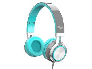i39 Headphones with Microphone Foldable Lightweight Adjustable On Ear Headsets with 35mm Jack for Cellphones Computer MP34 Kindle School MintGray
