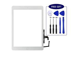 White Aiiworld 9.7 Touch Panel Parts with Home Button Digitizer Replacement Touch Screen for Ipad Air 1 1st Generation A1474 A1475 A1476 Camera Bracket Adhesive Pre-Installed 