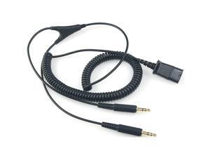 Gold-Plated Headset QD to 3.5mm Quick Disconnect Cable for Plantronics and Headsets,Dual 3.5mm Plug into Sound Card on PC Computer Gold-Plated Headset QD to 3.5mm Quick Disconnect Cable for Plantronics and Headsets,Dual 3.5mm Plug into Sound Card on PC Computer