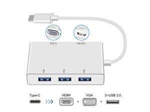USB C to VGA Adapter USB C Hub Thunderbolt 3 Compatible USB Type C to HDMI VGA Adapter for MacBook Chromebook Pixel and USB C Power PassThrough Port USB C to VGA Adapter USB C Hub Thunderbolt 3 Compatible USB Type C to HDMI VGA Adapter for MacBook Chromebook Pixel and USB C Power PassThrough Port