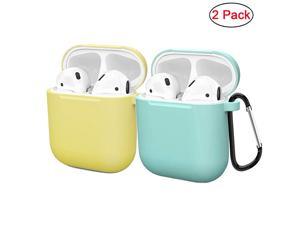 AirPods Case Cover Silicone Protective Skin for Apple Airpod Case 21 2 Pack YellowTurquoise