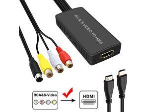 to HDMI Converter 3RCA AV S-Video R/L Audio Vdieo Converter Adapter Support 1080P/ 720P Compatible with WII U PS2/ PS3 STB Xbox VHS VCR Blue-Ray DVD Players to HDMI Converter 3RCA AV S-Video R/L Audio Vdieo Converter Adapter Support 1080P/ 720P Compatible with WII U PS2/ PS3 STB Xbox VHS VCR Blue-Ray DVD Players