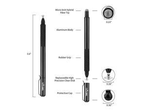 Universal Stylus2in1 Disc Capacitive Stylus Pen Touch Screen Pens for All Touch Screens Cell Phones Tablets Laptops with 6 Replacement Tips BlackGrey Universal Stylus2in1 Disc Capacitive Stylus Pen Touch Screen Pens for All Touch Screens Cell Phones Tablets Laptops with 6 Replacement Tips BlackGrey