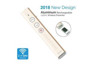 Aluminum 24G Rechargeable Wireless Presenter Remote Clicker with Red Pointer Mac Keynote and Windows PowerPoint PPT Clicker Office Presentation Pointer Gold Aluminum 24G Rechargeable Wireless Presenter Remote Clicker with Red Pointer Mac Keynote and Windows PowerPoint PPT Clicker Office Presentation Pointer Gold