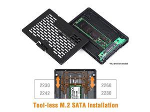 Ezconvert ToolLess M2 SATA SSD to 25 SATA SSD Converter Adapter Bracket Case Enclosure MB703M2PB