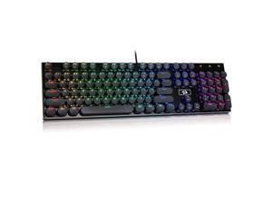 K556-RK RGB LED Backlit Wired Mechanical Gaming Keyboard, Round Keys, Aluminum Base, 104 Standard Keys K556-RK RGB LED Backlit Wired Mechanical Gaming Keyboard, Round Keys, Aluminum Base, 104 Standard Keys