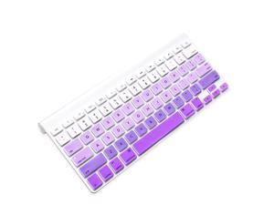 Ultra Thin Silicone Keyboard Protector Cover Skin for Apple Wireless Keyboard with Bluetooth MC184LLB Model A1314 US Layout Not Fit iMac Magic Keyboard Ombre Purple