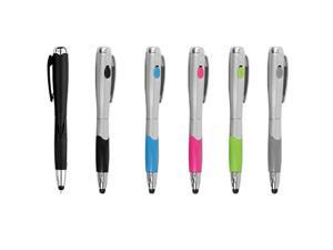 Pen 6 Pcs 3in1 Universal MultiFunction Touch Screen + Ballpoint Pen + LED Flashlight for Smartphones Tablets iPad iPhone Samsung etc