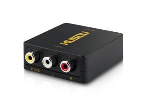 RCA AV Composite to HDMI Video Audio Converter Adapter Mini RCA to HDMI Box Support 1080P for TVPCPS2BlueRay DVDBlack