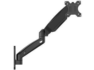 Single LCD Monitor Fully Adjustable Gas Spring Wall Mount Fits 1 Screen VESA up to 27 inch 143 lbs Weight Capacity Arm Max Extension 17 GSWM001 Black