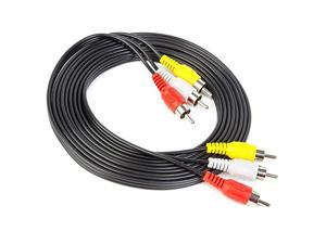 10FT RCA AudioVideo Composite Cable DVDVCRSAT YellowWhitered connectors 3 Male to 3 Male