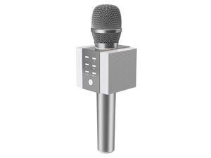 008 Wireless Bluetooth Karaoke Microphone Louder Volume 10W Power More Bass 3in1 Portable Handheld Double Speaker Mic Machine for iPhoneAndroidiPadPC Sliver 008 Wireless Bluetooth Karaoke Microphone Louder Volume 10W Power More Bass 3in1 Portable Handheld Double Speaker Mic Machine for iPhoneAndroidiPadPC Sliver
