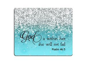 Psalm 465 God is Within HerShe Will not Fall Bible Verse Blue Sparkles Glitter Pattern Mouse pad Mousepads Psalm 465 God is Within HerShe Will not Fall Bible Verse Blue Sparkles Glitter Pattern Mouse pad Mousepads