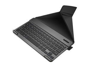 KM12 Bluetooth Keyboard, iPad Keyboard with Leather Cover Stand, Rechargeable Keyboard for Tablet, Compatible with iPad iPhone Samsung Phones - Black KM12 Bluetooth Keyboard, iPad Keyboard with Leather Cover Stand, Rechargeable Keyboard for Tablet, Compatible with iPad iPhone Samsung Phones - Black