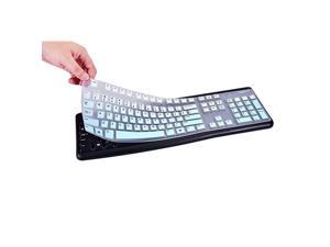Ultra Thin Silicone Keyboard Cover Compatible with Logitech K120 MK120 Keyboard US Layout Gradual Mint