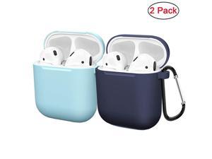 AirPods Case Cover Silicone Protective Skin for Apple Airpod Case 21 2 Pack BlueNavy Blue