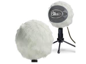 Furry Windscreen Muff Customized Pop Filter for Microphone Deadcat Windshield Wind Cover for Improve Blue Snowball iCE Mic Audio Quality White