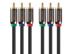 3 FT 3RCA Male to 3RCA Male RGB Plugs YPbPr Component Video Connectors Cable for DVD Players VCR Camcorder Projector Game Console and More Red Green Blue