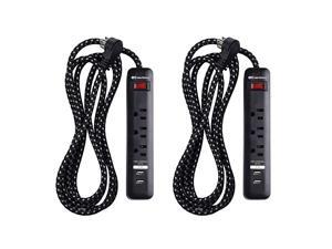2Pack 3 Outlet Surge Protector Power Strip with USB Charging Ports with Low Profile Plug and 8 Foot Power Cord in Black 2Pack 3 Outlet Surge Protector Power Strip with USB Charging Ports with Low Profile Plug and 8 Foot Power Cord in Black