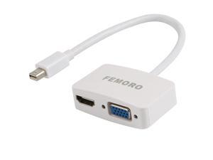 Mini Display to VGA HDMI Adapter 2in1 Converter MDP Displayport to HDMI VGA Adapter Thunderbolt Compatible for Mac MacBook Air ProSurface Pro 3 4 HDTV Mini Display to VGA HDMI Adapter 2in1 Converter MDP Displayport to HDMI VGA Adapter Thunderbolt Compatible for Mac MacBook Air ProSurface Pro 3 4 HDTV