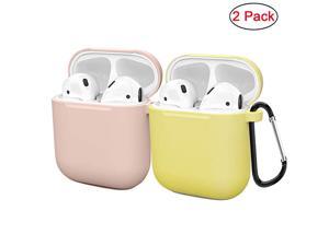 AirPods Case Cover Silicone Protective Skin for Apple Airpod Case 21 2 Pack Sand PinkYellow